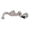 Kingston Brass KS3128PKL Duchess Two-Handle Wall Mount Bathroom Faucet, Brushed Nickel KS3128PKL